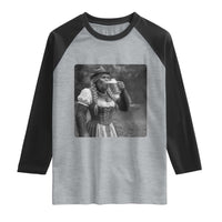 Bigfoot Oktoberfest Raglan Shirt Vintage Dirndl German Beer Festival Humor