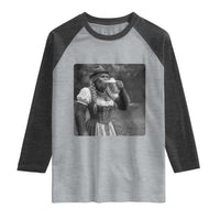 Bigfoot Oktoberfest Raglan Shirt Vintage Dirndl German Beer Festival Humor