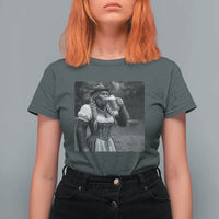 Bigfoot Oktoberfest T Shirt For Women Vintage Dirndl German Beer Festival Humor
