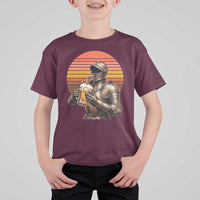 Funny Medieval Renaissance Drinker T Shirt For Kid Vintage Knight In Armor Beer Lover