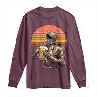 Funny Medieval Renaissance Drinker Long Sleeve Shirt Vintage Knight In Armor Beer Lover