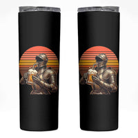 Funny Medieval Renaissance Drinker Skinny Tumbler Vintage Knight In Armor Beer Lover