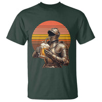 Funny Medieval Renaissance Drinker T Shirt Vintage Knight In Armor Beer Lover