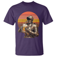 Funny Medieval Renaissance Drinker T Shirt Vintage Knight In Armor Beer Lover