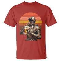 Funny Medieval Renaissance Drinker T Shirt Vintage Knight In Armor Beer Lover