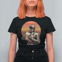 Funny Medieval Renaissance Drinker T Shirt For Women Vintage Knight In Armor Beer Lover