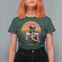 Funny Medieval Renaissance Drinker T Shirt For Women Vintage Knight In Armor Beer Lover
