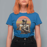Funny Medieval Renaissance Drinker T Shirt For Women Vintage Knight In Armor Beer Lover