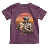 Funny Medieval Renaissance Drinker Toddler T Shirt Vintage Knight In Armor Beer Lover