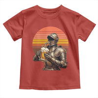 Funny Medieval Renaissance Drinker Toddler T Shirt Vintage Knight In Armor Beer Lover