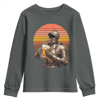 Funny Medieval Renaissance Drinker Youth Sweatshirt Vintage Knight In Armor Beer Lover
