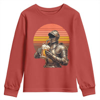 Funny Medieval Renaissance Drinker Youth Sweatshirt Vintage Knight In Armor Beer Lover