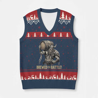 Vintage Viking Beer Drinker Warrior Gift V-Neck Knit Sweater Vest Brewed For Battle
