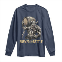 Vintage Viking Beer Drinker Warrior Gift Long Sleeve Shirt Brewed For Battle