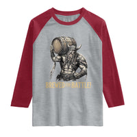 Vintage Viking Beer Drinker Warrior Gift Raglan Shirt Brewed For Battle