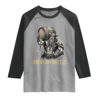 Vintage Viking Beer Drinker Warrior Gift Raglan Shirt Brewed For Battle