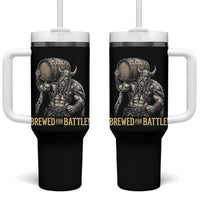 Vintage Viking Beer Drinker Warrior Gift Tumbler With Handle Brewed For Battle