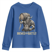 Vintage Viking Beer Drinker Warrior Gift Youth Sweatshirt Brewed For Battle