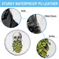 Vintage Craft Brewer Beer Lover Gift Spare Tire Cover Beer Hops Beard Skull