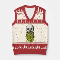 Vintage Craft Brewer Beer Lover Gift V-Neck Knit Sweater Vest Beer Hops Beard Skull