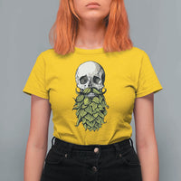 Vintage Craft Brewer Beer Lover Gift T Shirt For Women Beer Hops Beard Skull