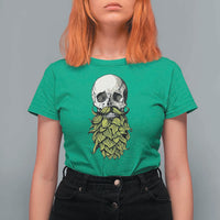 Vintage Craft Brewer Beer Lover Gift T Shirt For Women Beer Hops Beard Skull