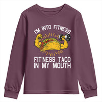 Funny Tacos Lover Youth Sweatshirt I Am Into Fitness - Wonder Print Shop