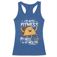 Funny Mexican Food Lover Racerback Tank Top I Am Into Fitness Taco In My Mouth - Wonder Print Shop