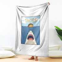 Funny Tacos Lover Throw Blanket Shark Attack Humor Gift - Wonder Print Shop