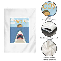 Funny Tacos Lover Garden Flag Shark Attack Humor Gift - Wonder Print Shop