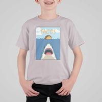 Funny Tacos Lover T Shirt For Kid Shark Attack Humor Gift - Wonder Print Shop