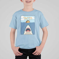 Funny Tacos Lover T Shirt For Kid Shark Attack Humor Gift - Wonder Print Shop