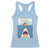 Funny Tacos Lover Racerback Tank Top Shark Attack Humor Gift - Wonder Print Shop