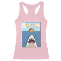 Funny Tacos Lover Racerback Tank Top Shark Attack Humor Gift - Wonder Print Shop