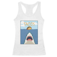 Funny Tacos Lover Racerback Tank Top Shark Attack Humor Gift - Wonder Print Shop