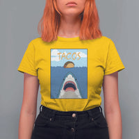 Funny Tacos Lover T Shirt For Women Shark Attack Humor Gift - Wonder Print Shop