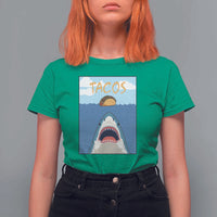 Funny Tacos Lover T Shirt For Women Shark Attack Humor Gift - Wonder Print Shop