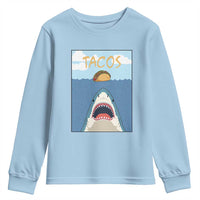 Funny Tacos Lover Youth Sweatshirt Shark Attack Humor Gift - Wonder Print Shop