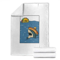Tacos Lover Throw Blanket Funny Shark Humor Foodie Gift - Wonder Print Shop