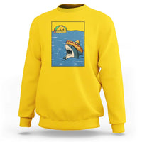 Tacos Lover Sweatshirt Funny Shark Humor Foodie Gift - Wonder Print Shop