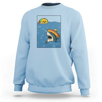 Tacos Lover Sweatshirt Funny Shark Humor Foodie Gift - Wonder Print Shop