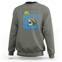 Tacos Lover Sweatshirt Funny Shark Humor Foodie Gift - Wonder Print Shop