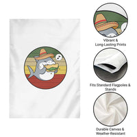 Mexican Food Lover Gift Garden Flag Funny Shark Eating Tacos - Wonder Print Shop