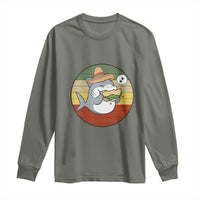 Mexican Food Lover Gift Long Sleeve Shirt Funny Shark Eating Tacos - Wonder Print Shop