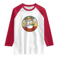 Mexican Food Lover Gift Raglan Shirt Funny Shark Eating Tacos - Wonder Print Shop
