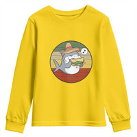 Mexican Food Lover Gift Youth Sweatshirt Funny Shark Eating Tacos - Wonder Print Shop