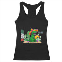 Mexican Food Lover Gift Racerback Tank Top Funny Dinosaur Taco Saurus - Wonder Print Shop