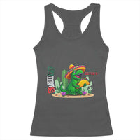 Mexican Food Lover Gift Racerback Tank Top Funny Dinosaur Taco Saurus - Wonder Print Shop