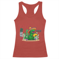 Mexican Food Lover Gift Racerback Tank Top Funny Dinosaur Taco Saurus - Wonder Print Shop
