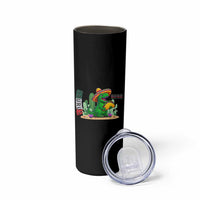 Mexican Food Lover Gift Skinny Tumbler Funny Dinosaur Taco Saurus